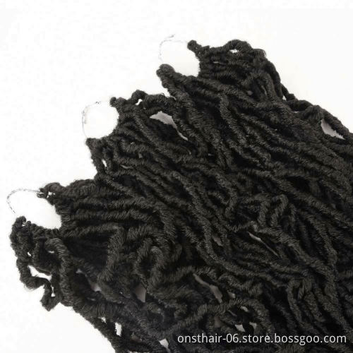MYZYR Bohemian Faux Locs Curly Crochet Braiding Hair 21Strands Crochet Hair Extensions 36Inch Synthetic Hair Ombre Braids